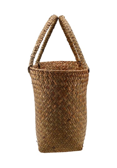 Suntek Kırsal Rattan Dokuma Çanta Şeker Torbaları Park Açık Kahverengi