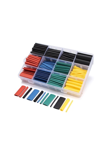 Robodünya-Makaron Isı İle Daralan Kablo Seti 530 Adet 8 Boy 5 Renk Kutulu