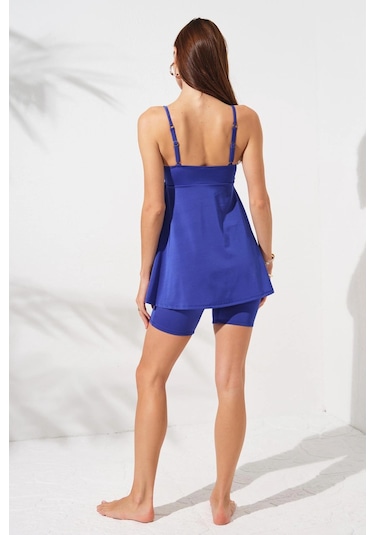 Pierre Cardin Lisa Şortlu V Yaka Tankini Saks