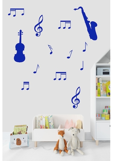 Müzik Ve Notalar Dekortaif Duvar Sticker
