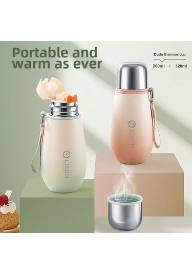 Mini 316 Paslanmaz Çelik Termos Bardak Taşınabilir Cep Pot Gökkuşağı