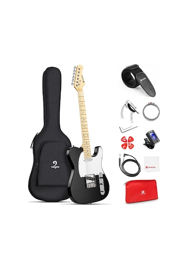 Vangoa Elektro Gitar Black