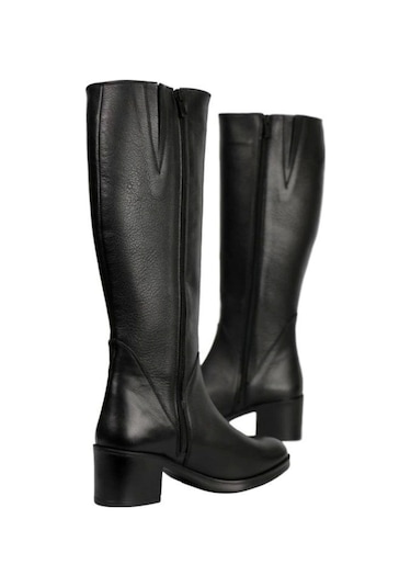 Castleblack 92900-1 Siyah Kadın Kışlık Deri Çizme Siyah