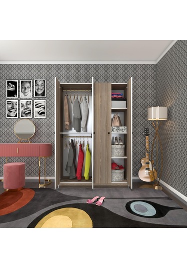 Kenzlife Gardırop 4 Kapılı Kapaklı Devetabanı Crd 173 120 42 Gardolap Dolap Ofis