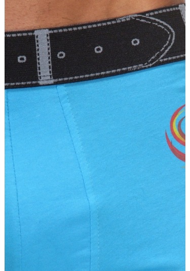 Alev Desenli Mavi Boxer