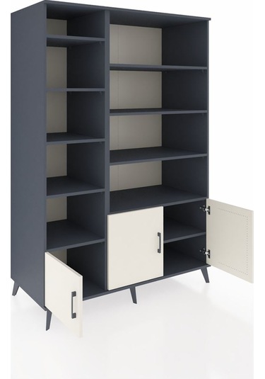 Kronos Dolap 10 Raflı 3 Kapaklı 132x59x195 Antrasit-aytaşı/an... Antrasit