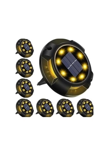 4'lü Solar Panelli Kazıklı Zemin Solar Ledi 8+4 Led Gün Işığı 1