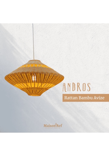 Andros Rattan Bambu Sarkıt Avize Bambu