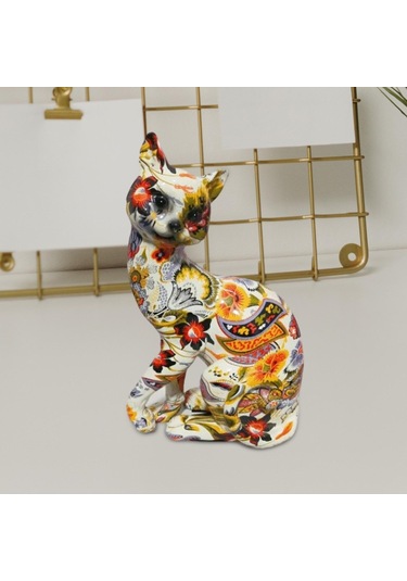 Homyl Reçine Graffiti Kedi Heykeli Raf Dekorasyonu Ev Stil-a