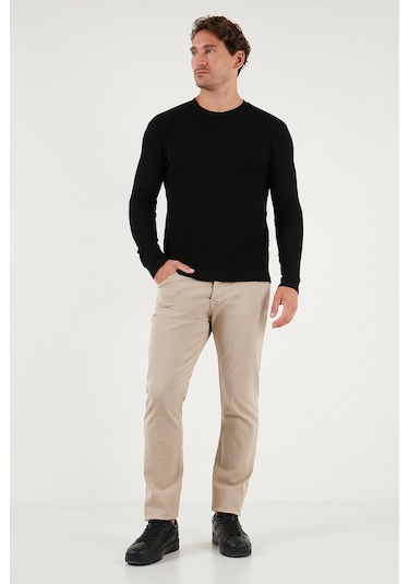 Buratti Pamuklu Bisiklet Yaka Slim Fit Basic Erkek Sweat 5905073 Siyah