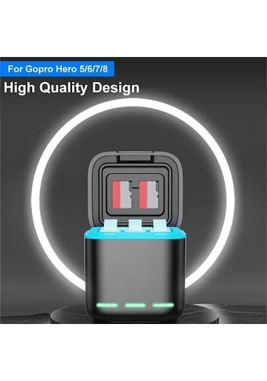 Gp-810 Şarj Edilebilir 3 Pil Şarj İstasyonu Gopro Hero5 / 6/7 /8 İçin Saklama Kutusu Diğer