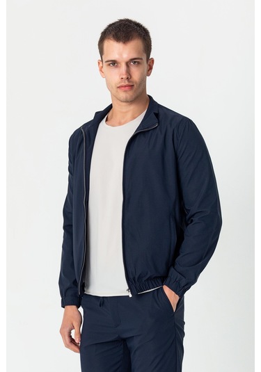 Erkek Rahat Kesim Beli Lastili İçi Astarlı Klasik Baharlık Mont Lacivert