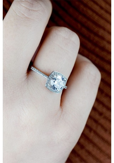 Tektaş Beyaz Altın Modern Kare Baget Tarz