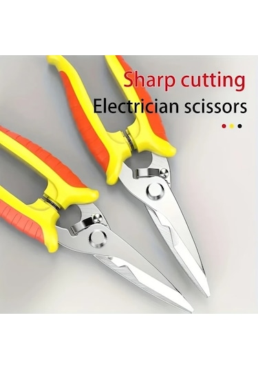 Dashanshop 1 Adet Elektrikli Sac Makası, Çok Amaçlı Kılavuz Bıçak, Kablo Kesme Aleti, 4 Parça Kırmızı+sarı Ve Siyah+sarı Set