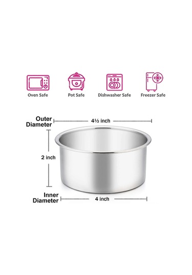 4 İnç Küçük Kek Kalıbı 3'lü Set, Paslanmaz Çelik Mini Yuvarlak Smash Kek Pişirme Kalıbı 3 Parça Çok Renkli