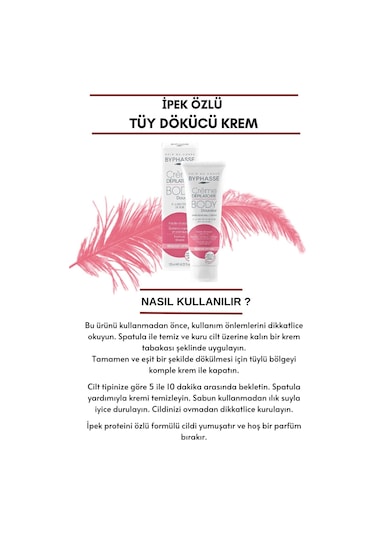 Byphasse İpek Proteini Özlü Tüy Dökücü Krem 125 ML