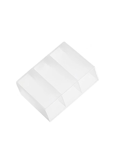 Moveevo Üç Bölmeli Şeffaf Plastik Duvarlı Saklama Kutusu - Delmezsiz Özlü Yapistırmalı - Makyaj, Kalem Ve Küçük Eşyalar İçin Ev/banyo Organizerı Diğer