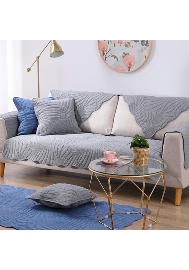 Novahub Gri Kanepe Örtüsü Avrupa Evrensel Kanepe Havlu Örtüsü Kaymaz Kanepe Örtüsü Kanepe Havlusu Oturma Odası Dekor İçin 70 90cm Gri