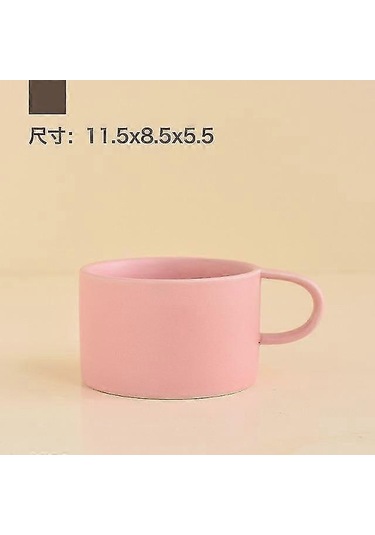 Kahve Kupası Seramik Sütlü Latte Kupası Sevimli Bardaklar Avrupa Tarzı Pembe