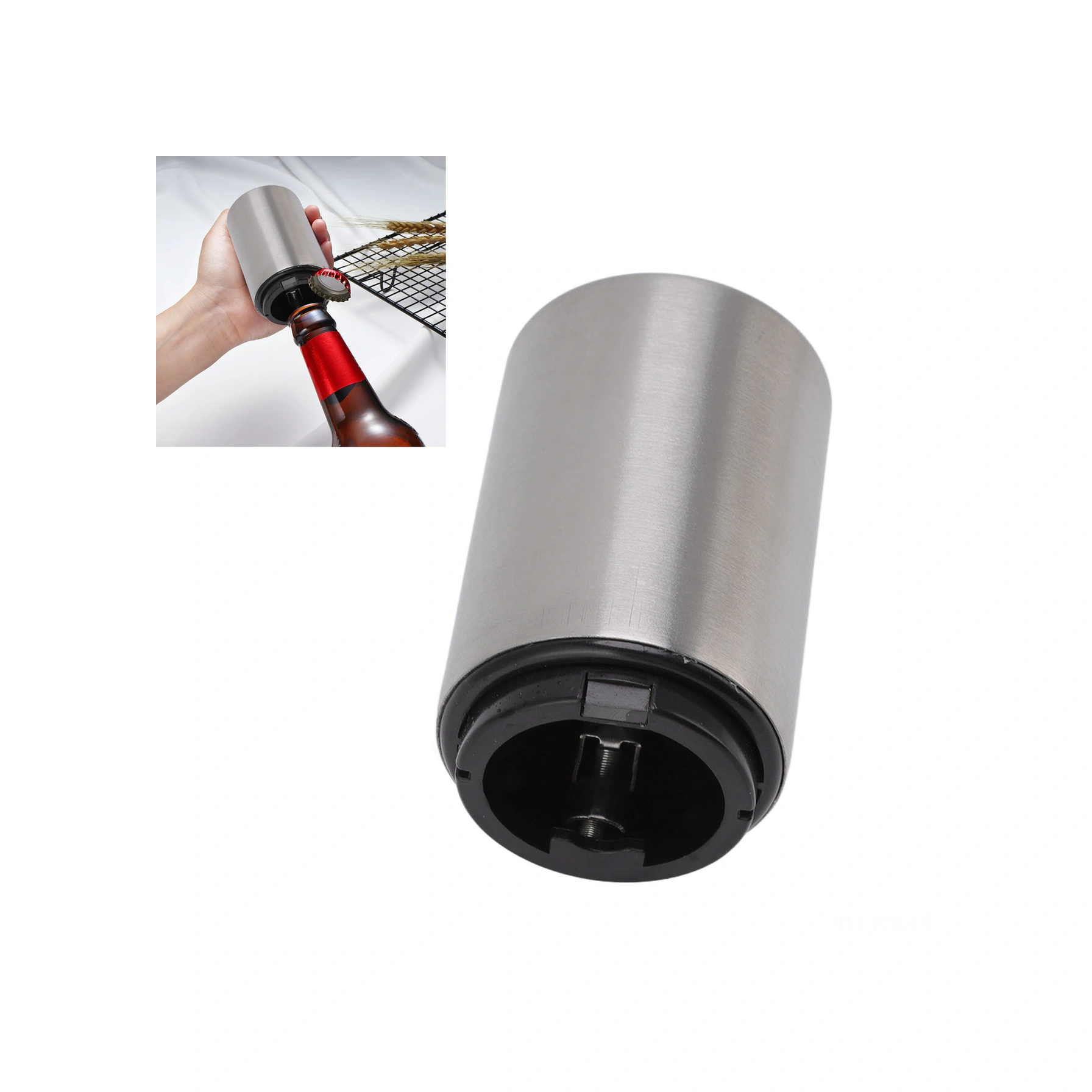 Fosenze Stainless Steel Otomatik Basma Şişe Açıcı - 304 Çelik, Izsiz, Bar & Mutfak Kullanıma Uygun, Kolay Kullanım Diğer