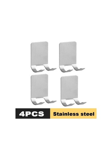 Novahub 4 Adet Gümüş Duvar Jilet Tutucu Paslanmaz Çelik Tıraş Makinesi Depolama Kanca Rafları Gümüş