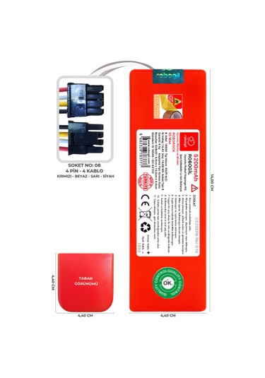 Roborock S5 Max 5200mah Uyumlu Robot Süpürge Pili C5208rb-rbr-016