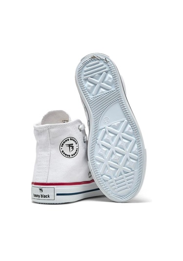 Rahat Kalıp Bağcıklı Uzun Çocuk Unisex Beyaz Spor Ayakkabı Tbh1426 Beyaz