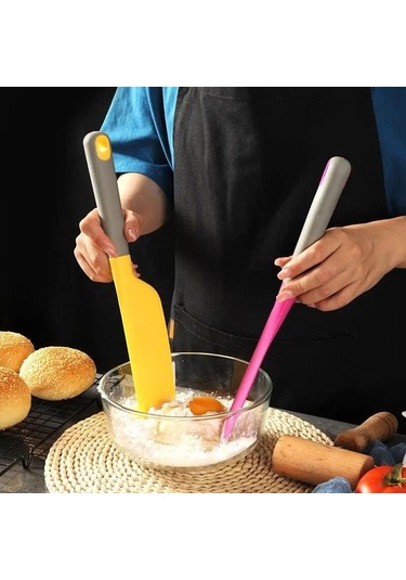 Sarı Büyük Silikon Pişirme Kazıyıcı Krem Kazıyıcı Reçel Karıştırma Bıçağı Kek Kazıyıcı Ekmek Bıçağı Pişirme Aracı