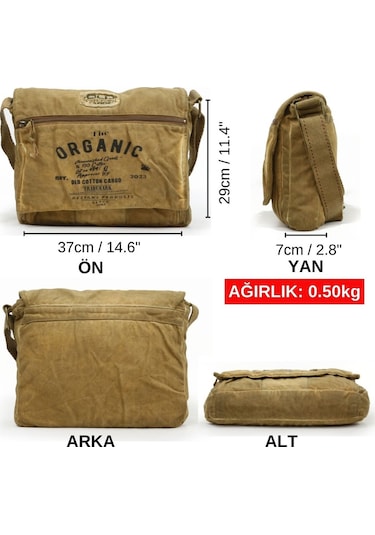 Old Cotton Cargo Salaş Kanvas Omuz Postacı Laptop Okul Seyahat Gü