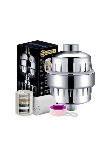 Novahub 10-15 Katmanlı Su Filtresi Duş Başlığı, 17 Katmanlı Banyo Filtre, Karbon Filtreli, Kolay Kullanım, Evde Rahatlık Gri