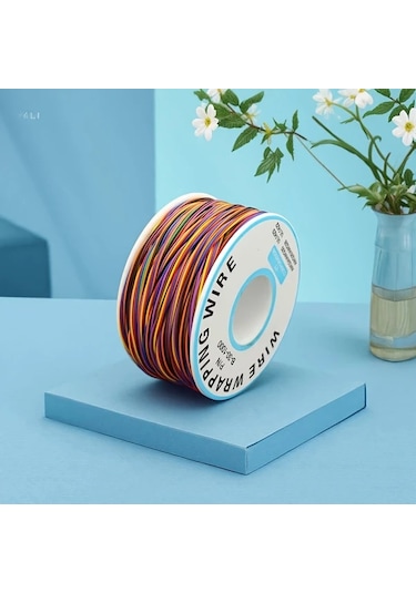 Topshop1 1 Adet 8 Renk Elektronik Lehimli Bakır Tel Devre Kartı Havacılık Kablosu 200 Metre Diğer