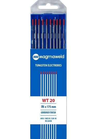 Magmaweld Tungsten Elektrod Kırmızı (WT-20) 1.6x175 MM - 10 Adet/Paket 7018000116
