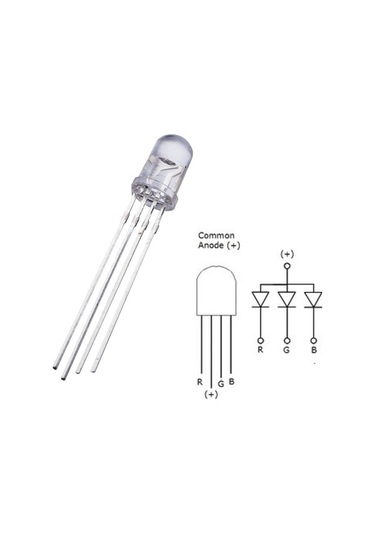 5mm Rgb Led Ortak Anot 4 Pin Multicolor Diyot Işık 3 Adet