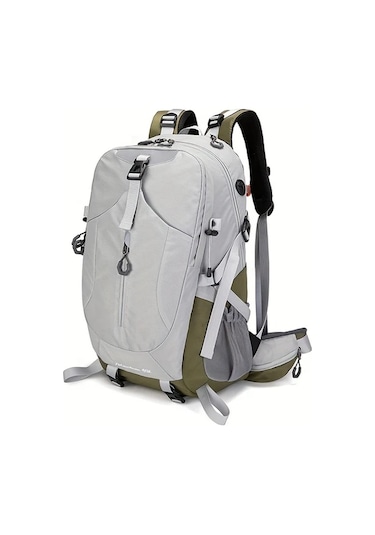 Dashanshop Büyük Kapasiteli Hafif Uniseks Outdoor Sırt Çantası Light Grey Ayarlanabilir Göğüs Askıları Çıkarılabilir Çerçeve Kamp Ve İş Seyahati Altın