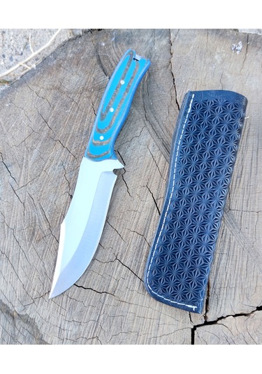Av Bıçağı Bushcraft Avcı Bıçağı Kamp Bıçağı El Yapımı Hg-Bp08 Mavi
