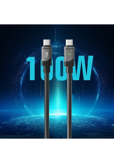 Lenyes Lc506 Type-c To Type-c Pd 100w Hızlı Şarj Özellikli Data Ve Şarj Kablosu 1m Siyah Siyah