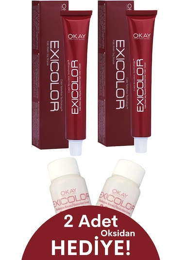 Exicolor Saç Boyası Tüp 60 Ml 0.22 Yoğun Viole 2 Adet Oksidan Hediyeli 4'lü Set