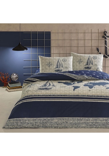 Taç Muna Ranforce Tek Kişilik Nevresim Takımı Lacivert 000000001000051028 Lacivert