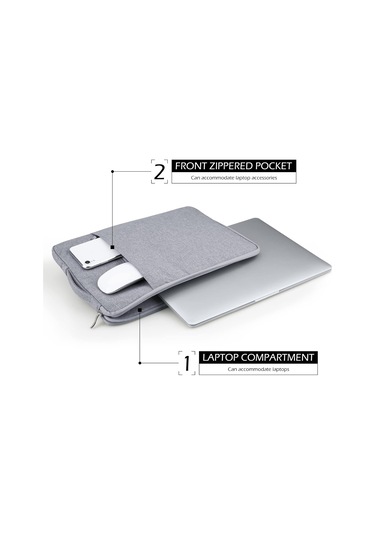 13 İnç Dizüstü Bilgisayar Çantası Su Geçirmez Yumuşak Evrak Çantası Kılıfı Macbook Air 13 M2 M1 A2681 A2337 A2179 2018-2022 /macbook Pro 13 M2 M1 A2338 Gri Diğer