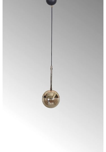 Luzarana Nova Tekli Gold-Siyah Metal Gövde Bal Camlı Tasarım Lüx Sarkı... Çok Renkli