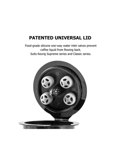 Leezsing Yeniden Kullanılabilir Keurig Uyumlu Kahve Filtresi K-supreme, K-elite, 2.0/1.0 - Siyah, 4 Adet Seti Siyah