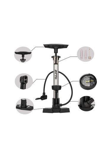 Mufunye Alüminyum 160psı Yüksek Basınçlı Hava Pompa, Presta-schrader Valfli, Bisiklet-araba Toplastırabilen, Dayanıklı Gümüş