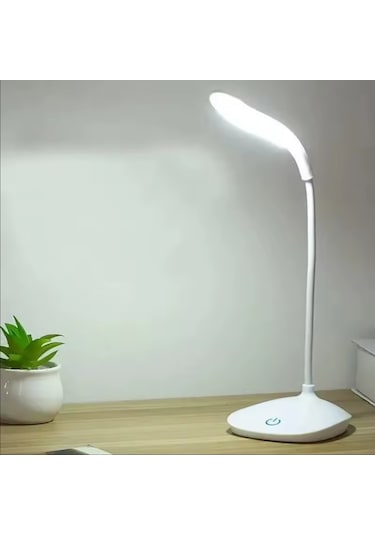 Taşınabilir Ve Ayarlanabilir Beyaz Renk Dokunmatik Şarjlı Masa Lambası Kitap Okuma Lambası Çok Renkli