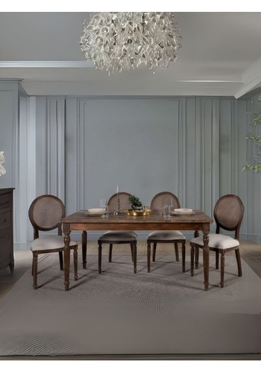 Madalyon Hazeranlı Sandalye Ceviz