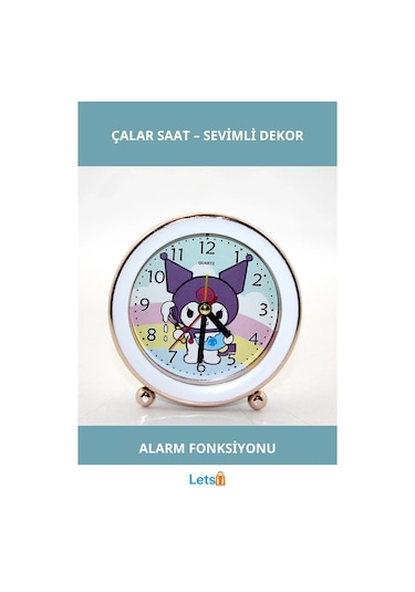 Kuromi Tasarımlı Şık Ve Sevimli Sessiz Çalar Saat Çok Renkli