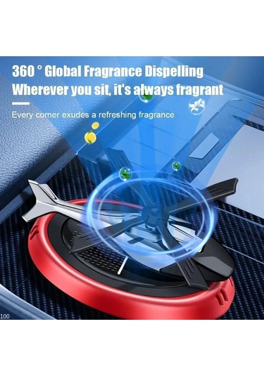 Neevoyu Güneş Enerjili Otomobil Uçak Aromaterapi: Hızlı Dönüş, Hava Temizleme, Sessiz Motor, Mavi + 1 Koku Dilimi + 1 Parfüm Sıvısı