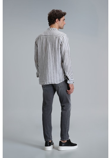 Lufian Frank Smart Jean Erkek Pantolon Regular Fit Koyu Gri Koyu Gri 111200184100160 Koyu Gri