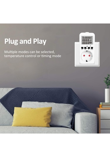 Jeemson Tc01 Sıcaklık Kontrol Cihazı 230v 16a: Akvaryum, Pet, Fantezi Hayvan, Isıtıcı Soğutucu İçin Dijital Termostat, Avrupa Standartı Beyaz