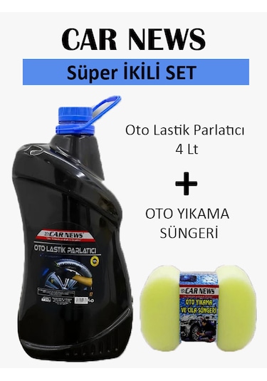 Car News Oto Lastik Parlatıcı 4 Lt Ve Oto Yıkama Süngeri