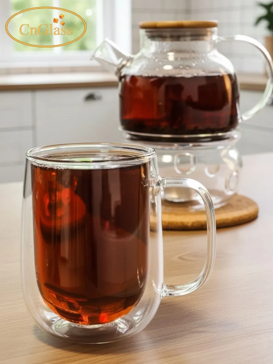 Cnglass Çay Ve Kahve İçin 450 Ml Çift Duvarlı Büyük Kupa 32971167 Beyaz